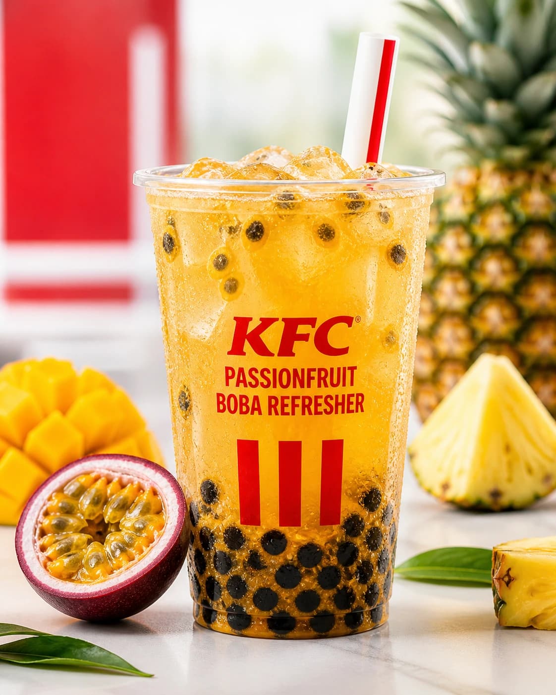 Gros plan de la boisson Boba Refresher