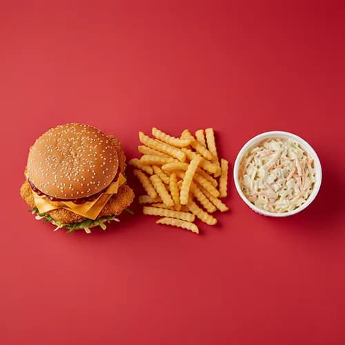 Cheddar Crunch Burger Cranberry Meal